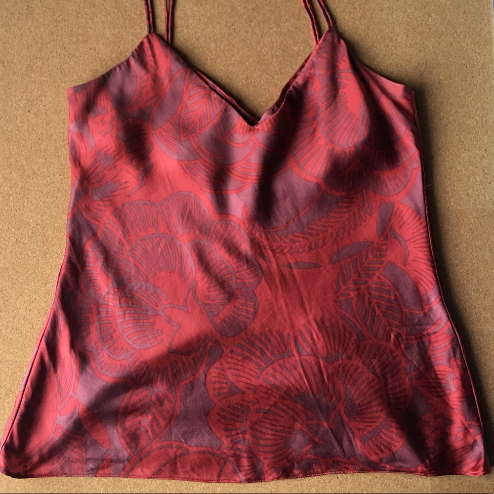 CUSTOM DESIGNED Flower Tank/Camisole Red & Plum